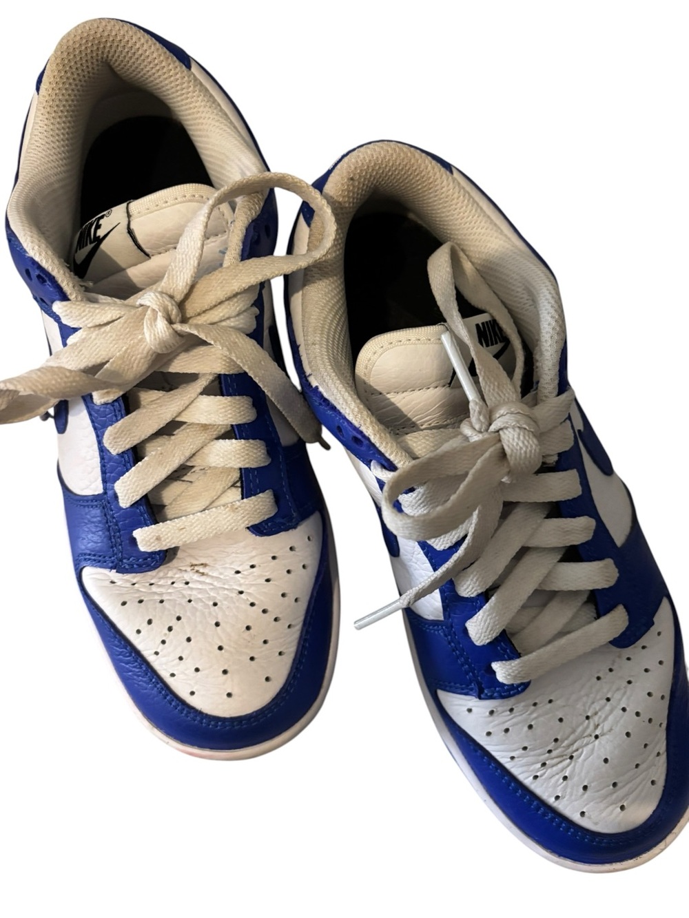 Nike Dunk Low Top Sneakers in Royal Blue and White Kids Size 4.5. - Picture 3 of 5